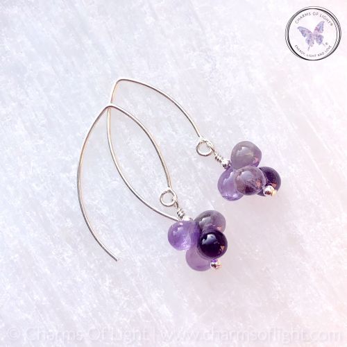 Amethyst Bubble Drop Earrings